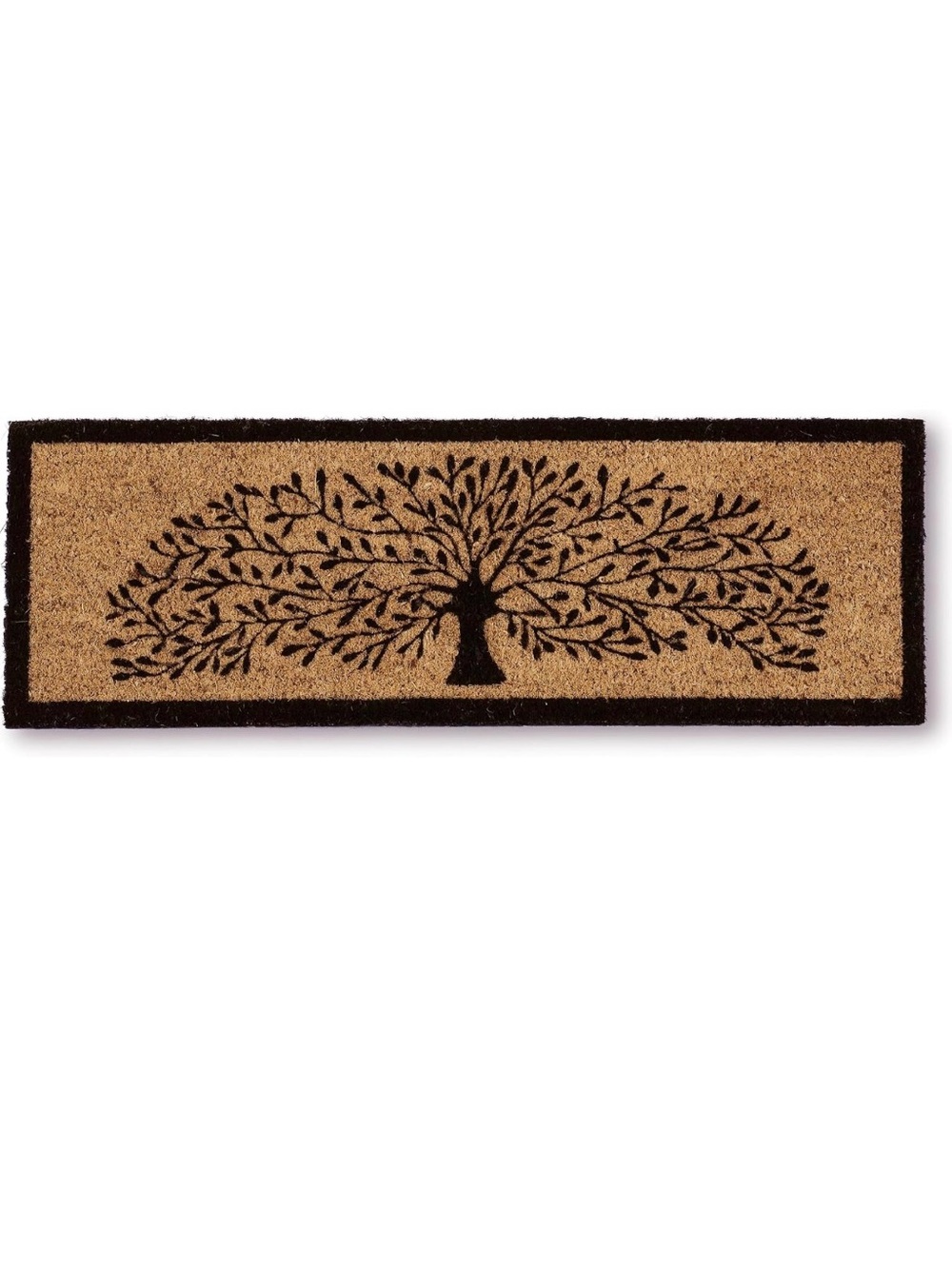 Abbott Home Collection natural Coir Tree of Life Balcony Mat w/Border 10x30 NWT